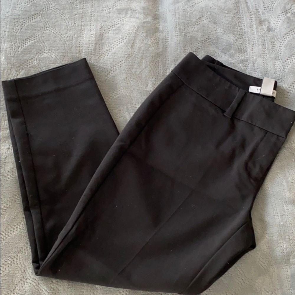 White House Black Market Black Tailored Cropped Dress Pants Size 6